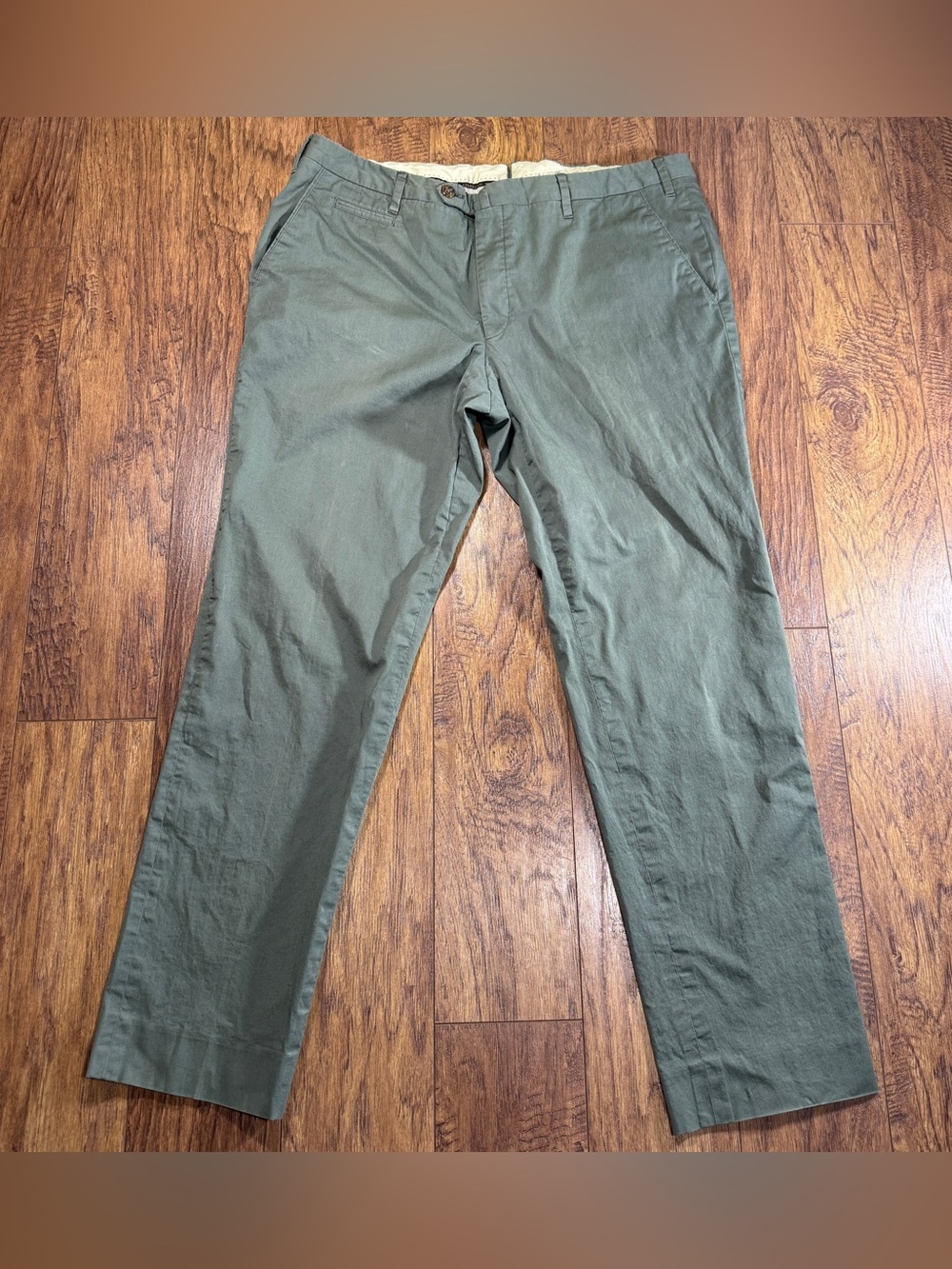 Corneliani Stretch Olive Green Cotton Chino Pants Men’s Size 52 Made in Italy